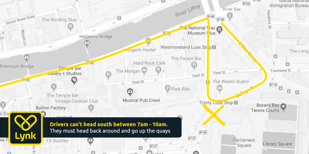College Green Taxi Restrictions Map
